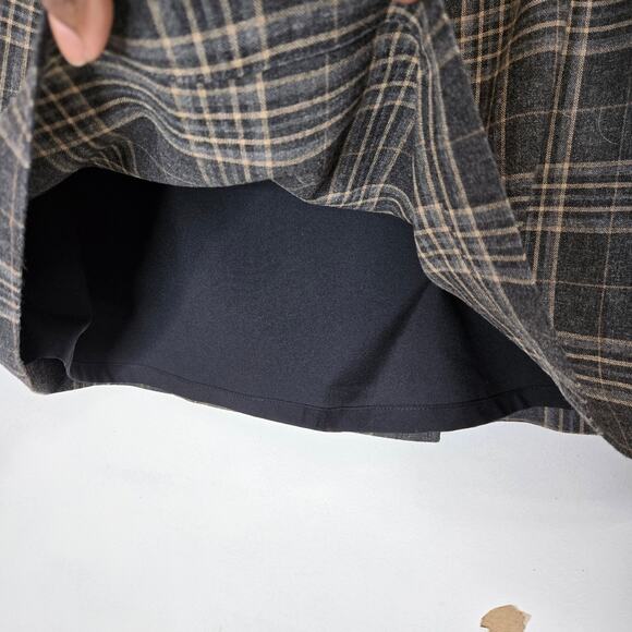 Banana Republic Y2K Preppy Academia Wool Blend Plaid Button Front Wrap Skirt 8 - Picture 7 of 12